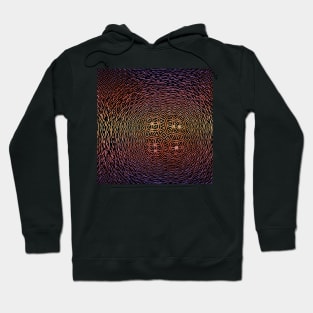 Mesh of Black and Brown Small Tiles in Swirl Abstract Pattern Hoodie